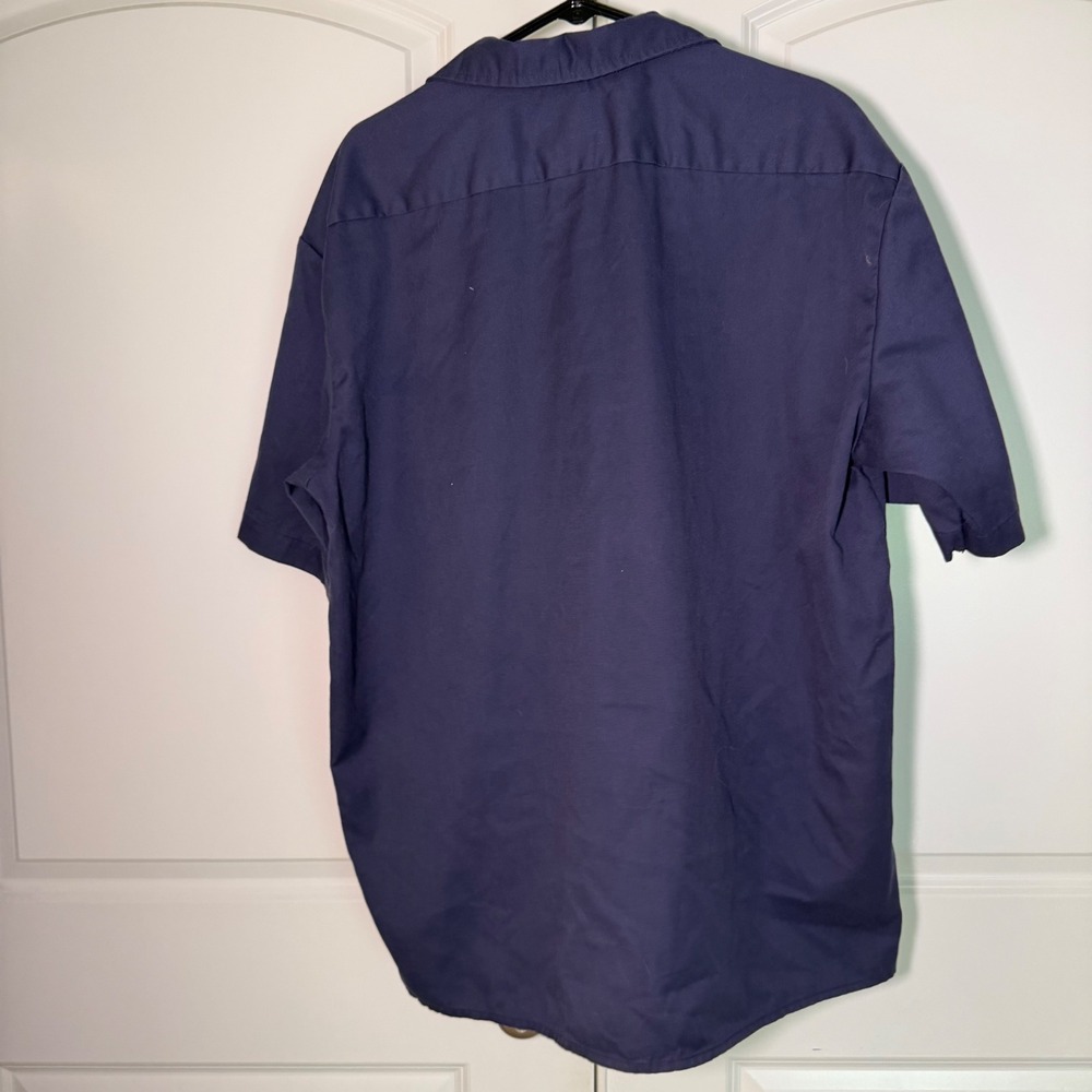 Dickies Mens XL Navy Blue Short Sleeve Work Shirt Button Down - Picture 3 of 3